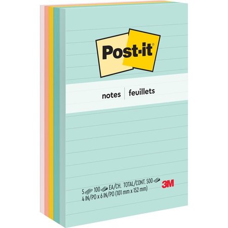 POST-IT Note, Post-It, 4X6, 5Pk, Lined Pk MMM6605PKAST